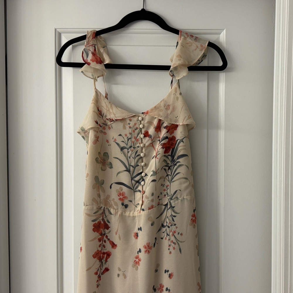 Floral Maxi Dress in Cream and Red